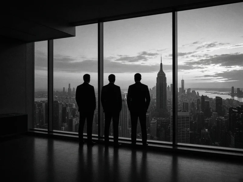 Office silhouettes looking out over a city skyline
