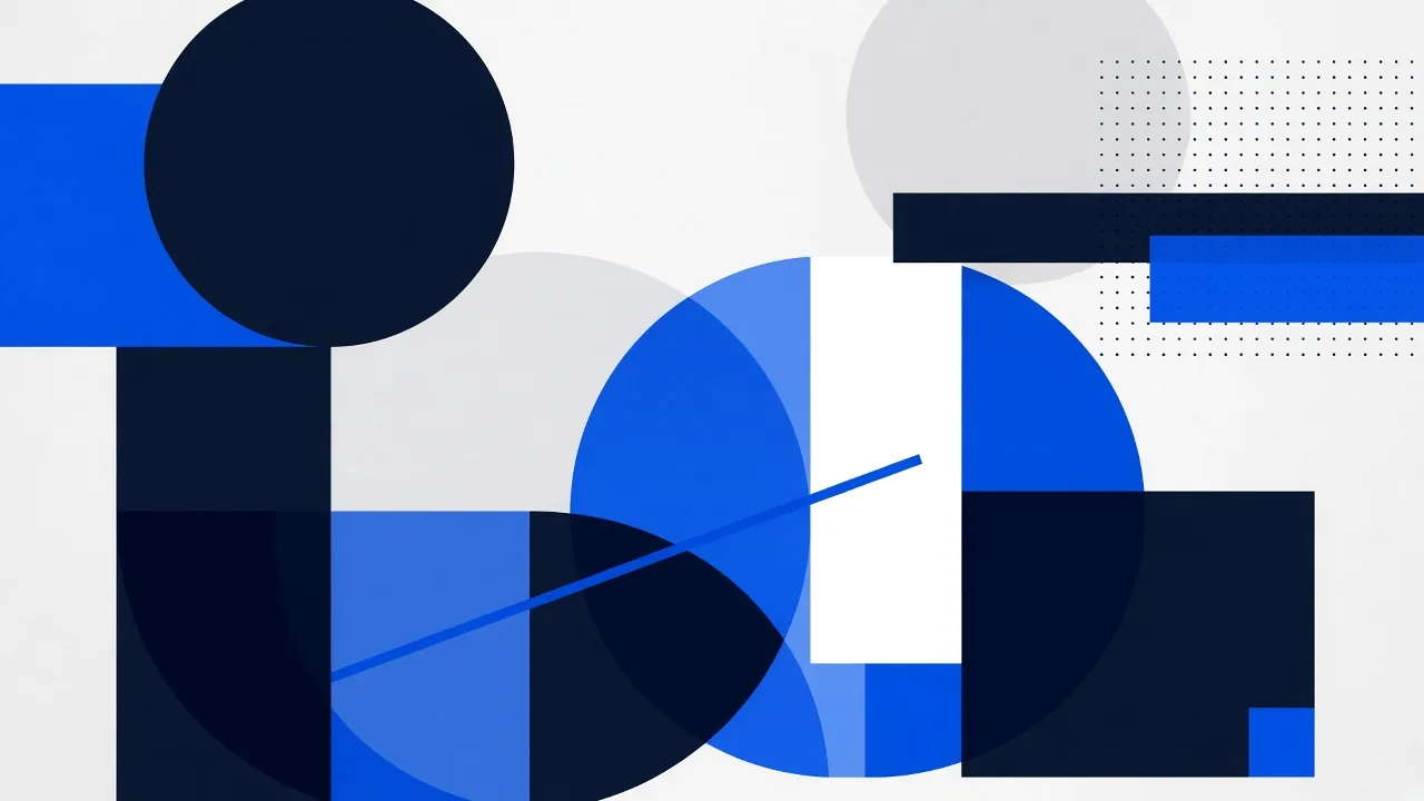 Abstract geometric brand identity composition
