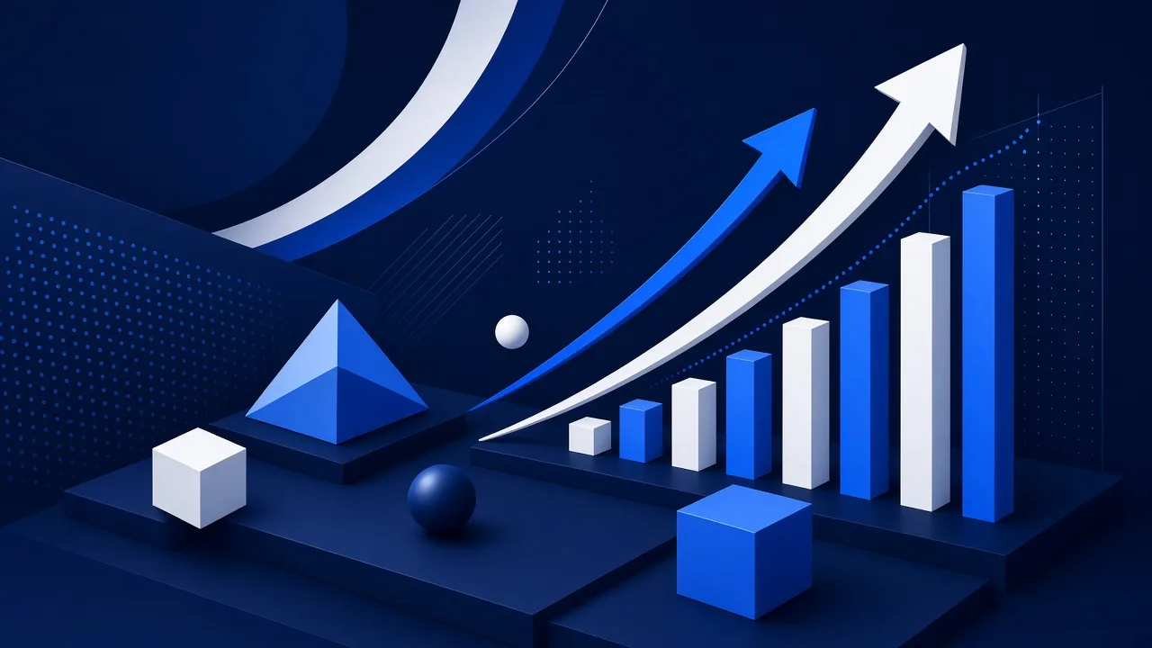 Abstract growth charts and performance graphs